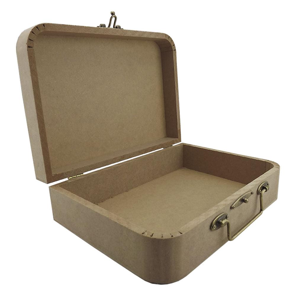 Maleta Decorativa em MDF com Fecho e Alça Metal 24,3x34,3x10,5cm - Palácio da Arte
