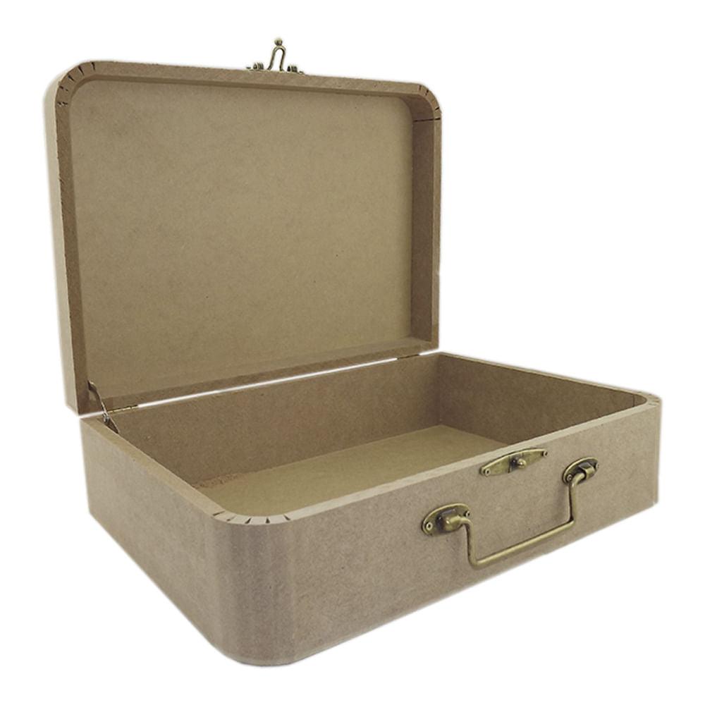 Maleta Decorativa em MDF com Fecho e Alça Metal 28,8x20,5x8,5 - Palácio da Arte