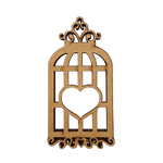 Moldura para Shaker Box Gaiola Coração 10x5cm em MDF - Palácio da Arte