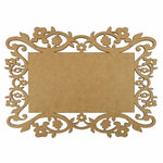 Moldura Retangular Lisa Margaridas 30x21,5cm em MDF - Palácio da Arte