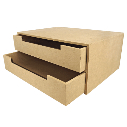 Organizador de Mesa com 2 Gavetas em MDF 14x23x33cm - Palácio da Arte