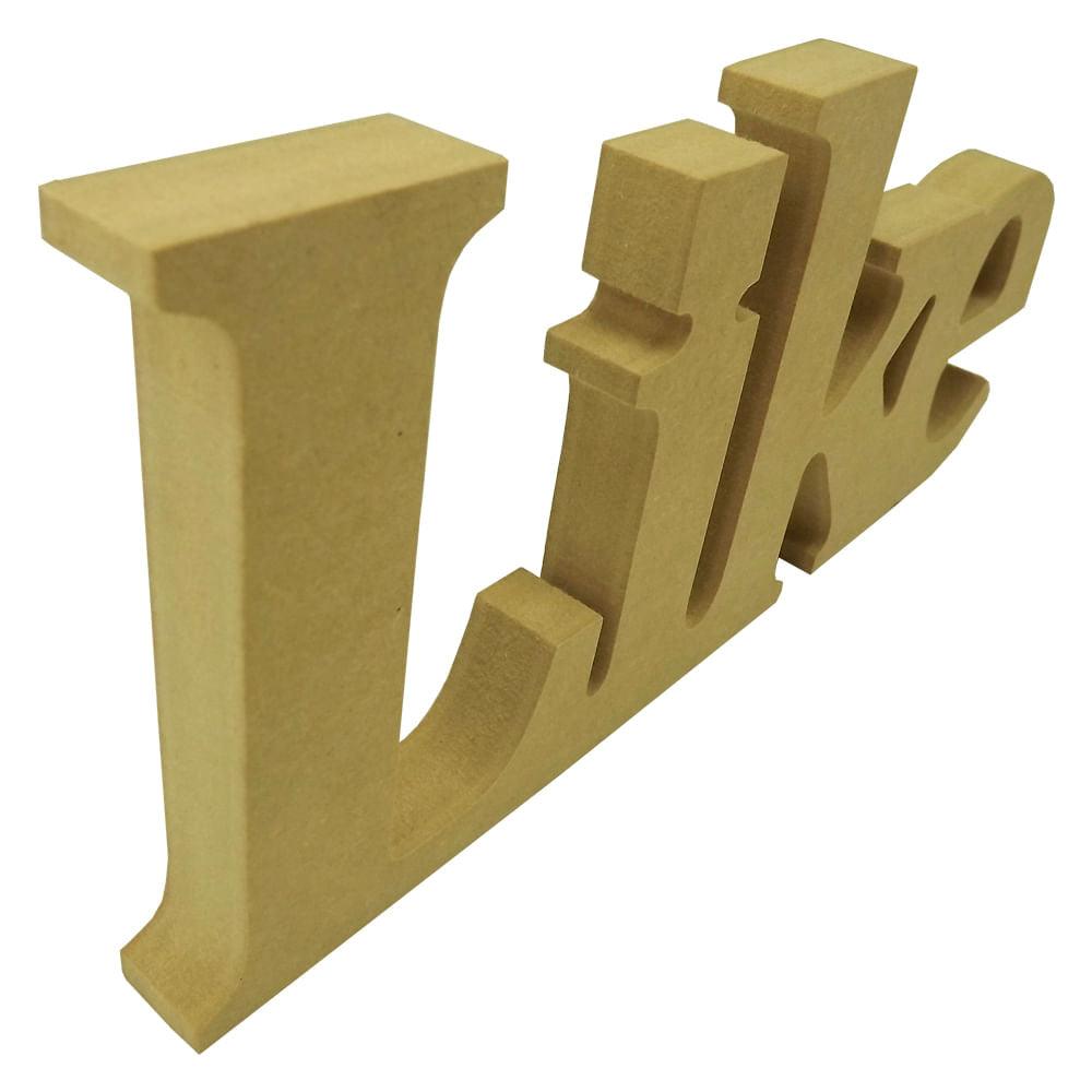 Palavra Enfeite de Mesa Like 27x12cm em MDF - Palácio da Arte