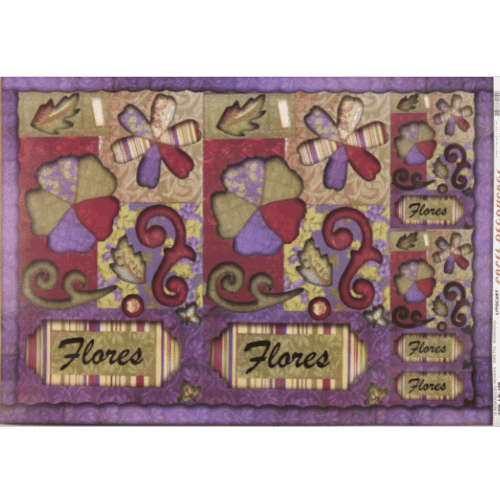 Papel Decoupage 34x48 LD-106 Flores Patchwork Litocart - Palácio da Arte