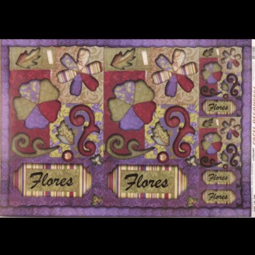 Papel Decoupage 34x48 LD-106 Flores Patchwork Litocart - Palácio da Arte