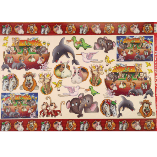 Papel Decoupage 34x48 LD-238 Animais na Arca Litocart - Palácio da Arte