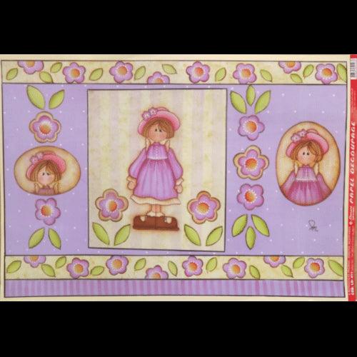 Papel Decoupage 34x48 LD-411 Menininha e Flores Litocart - Palácio da Arte
