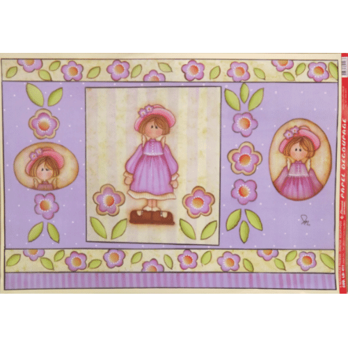 Papel Decoupage 34x48 LD-411 Menininha e Flores Litocart - Palácio da Arte