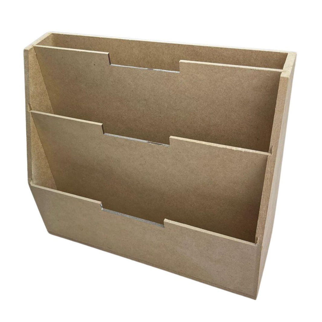 Porta Cartas Triplo em MDF 24x21x10cm - Palácio da Arte