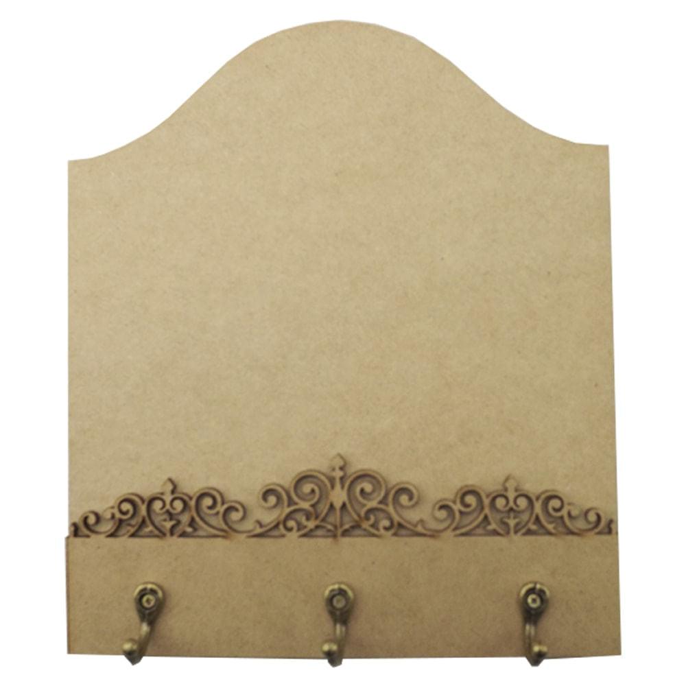Porta Chaves em MDF 20,5x17,7 Arabesco 3 Ganchos - Palácio da Arte