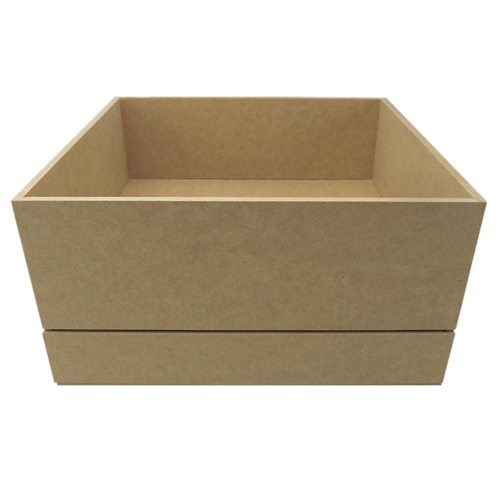 Porta Pratos e Talheres com Gaveta em MDF 29,6x29,6x15,3cm - Palácio da Arte