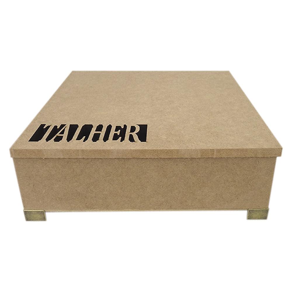 Porta Talheres Quadrado em MDF com Dobradiça e Pés 24,7x24,7x7,2cm - Palácio da Arte