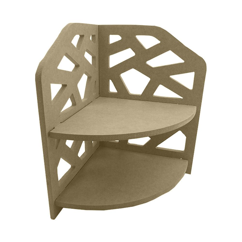 Prateleira de Canto Dupla Multiuso em MDF 30x31x22 - Palácio da Arte