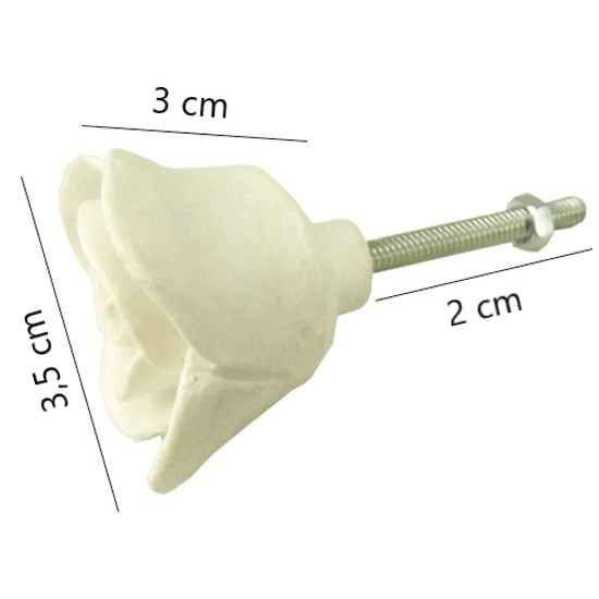 Puxador de Gaveta Rosa 3,5x3,5cm Resina - Palácio da Arte