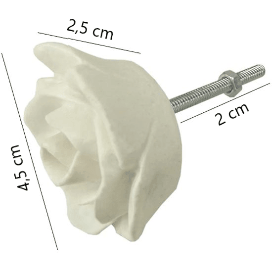 Puxador de Gaveta Rosa 4,5x4,5cm Resina - Palácio da Arte