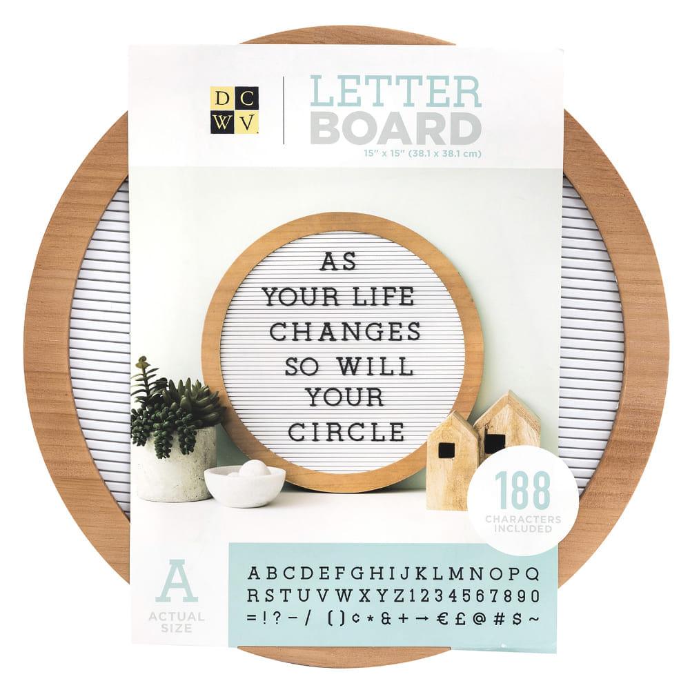 Quadro Mural Letreiro Circular WER385 38cm Roundwood Letterboard - Palácio da Arte