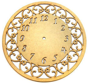 Relógio Margaridas com Números e Borda 18x18cm em MDF - Palácio da Arte