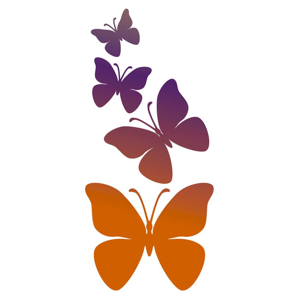 Stencil Litoarte 10x10 STX-178 Borboletas - Palácio da Arte