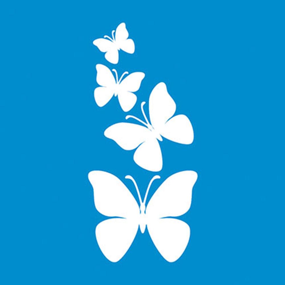 Stencil Litoarte 10x10 STX-178 Borboletas - Palácio da Arte