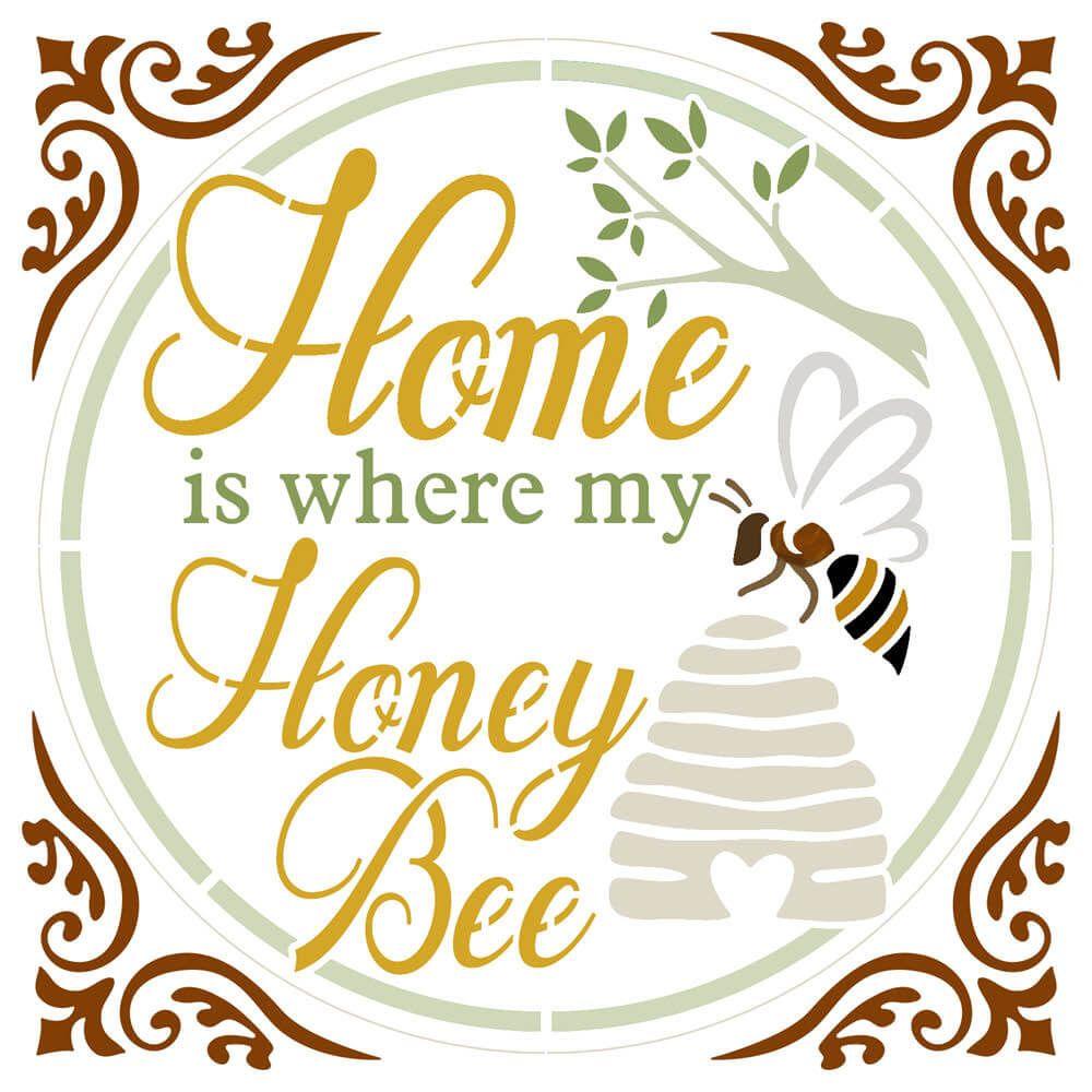 Stencil Litoarte 14x14 STA-165 Doces Momentos Home is Where - Palácio da Arte