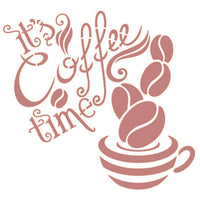 Stencil Litoarte 14x14 STA-183 It's Coffee Time - Palácio da Arte