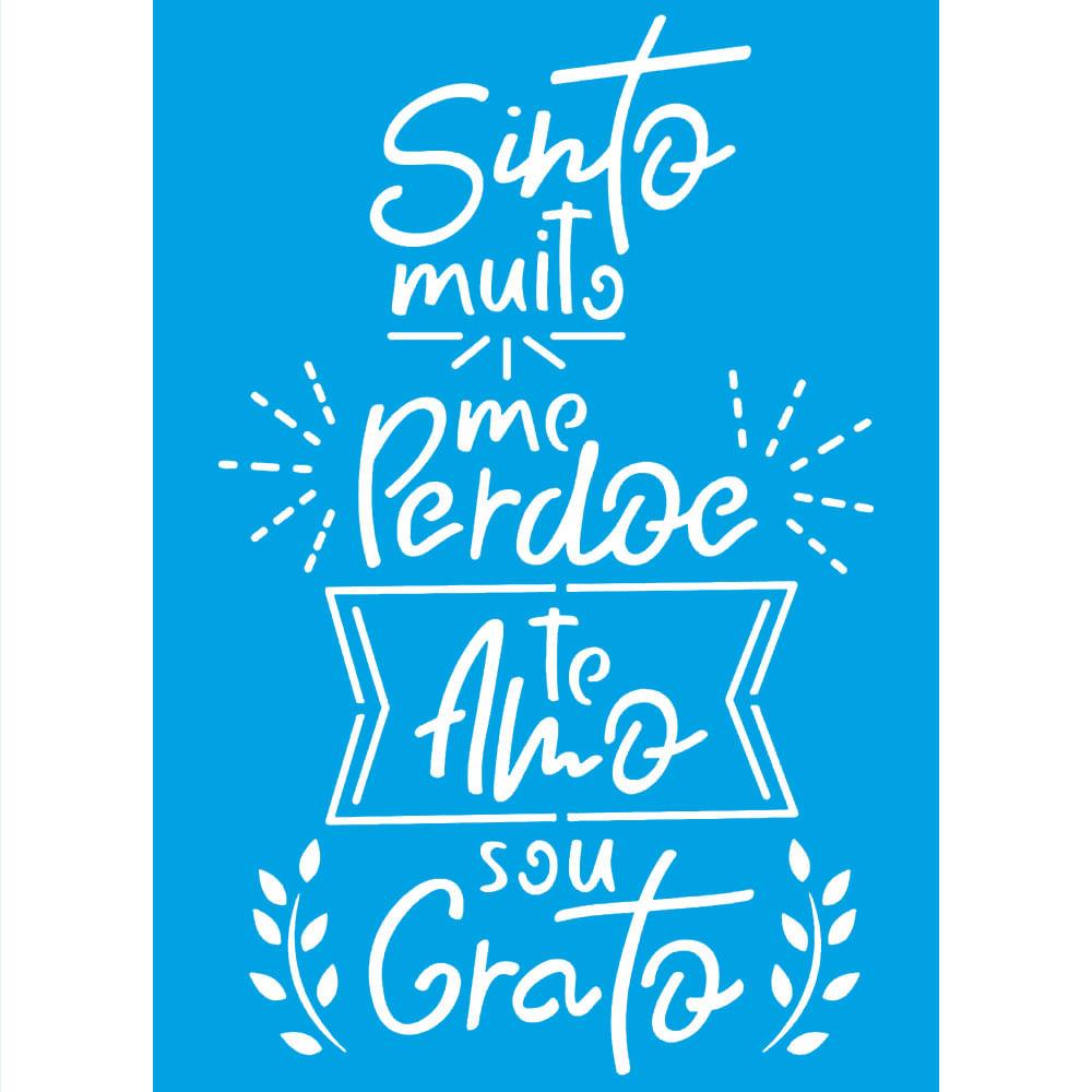 Stencil Litoarte 17x21 STM-695 Frase Sinto Muito - Palácio da Arte