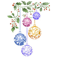 Stencil Litoarte 17x21 STMN-066 Bolas de Natal - Palácio da Arte