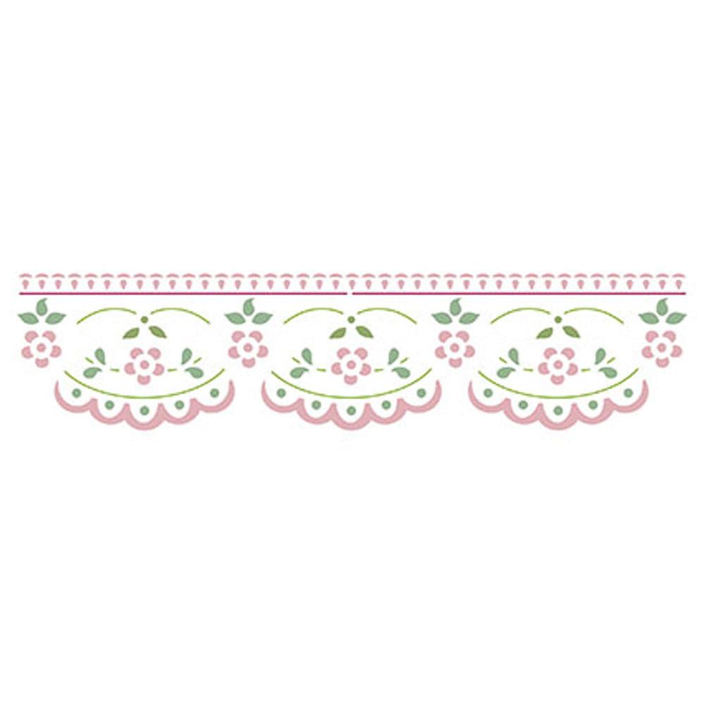 Stencil Litoarte 17x6 STP-116 Barrado Flores - Palácio da Arte