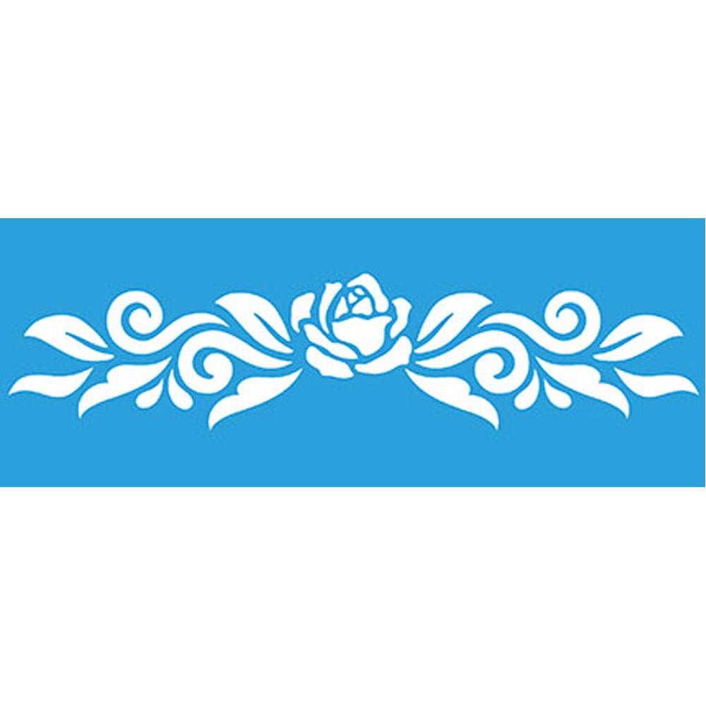 Stencil Litoarte 17x6 STP-145 Rosa com Arabesco - Palácio da Arte