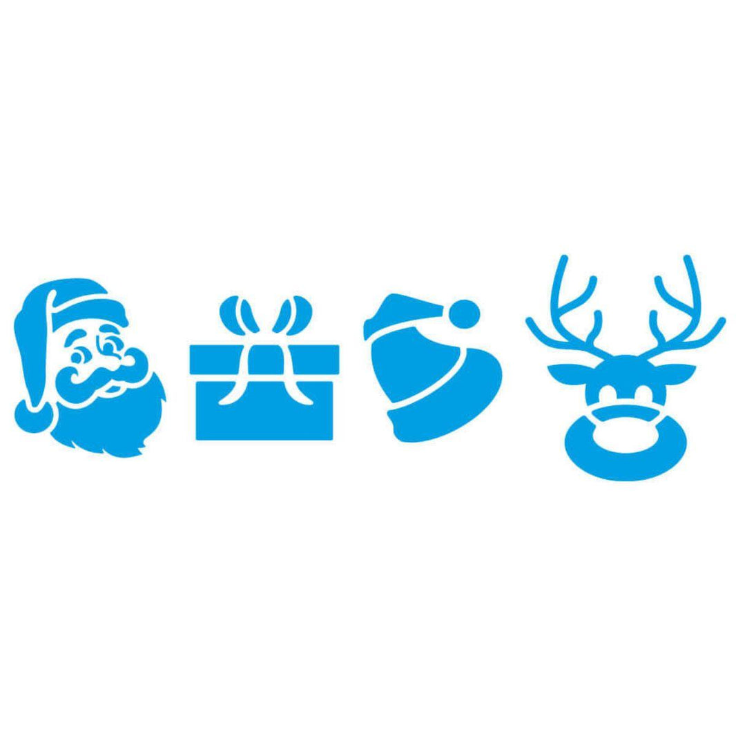 Stencil Litoarte 17x6,5 STNP-018 Natal Papai Noel, Rena, Touca e Presentes - Palácio da Arte