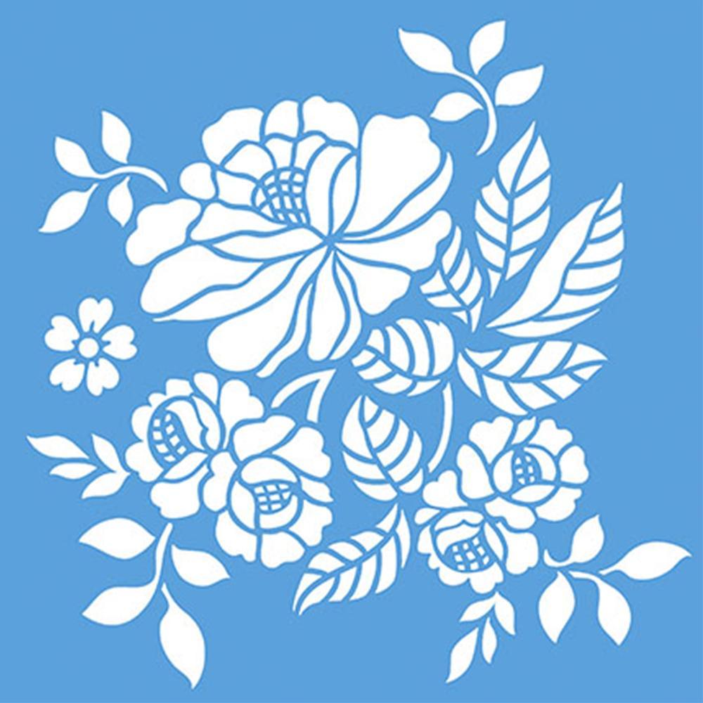 Stencil Litoarte 20x20 STXX-033 Flores I - Palácio da Arte