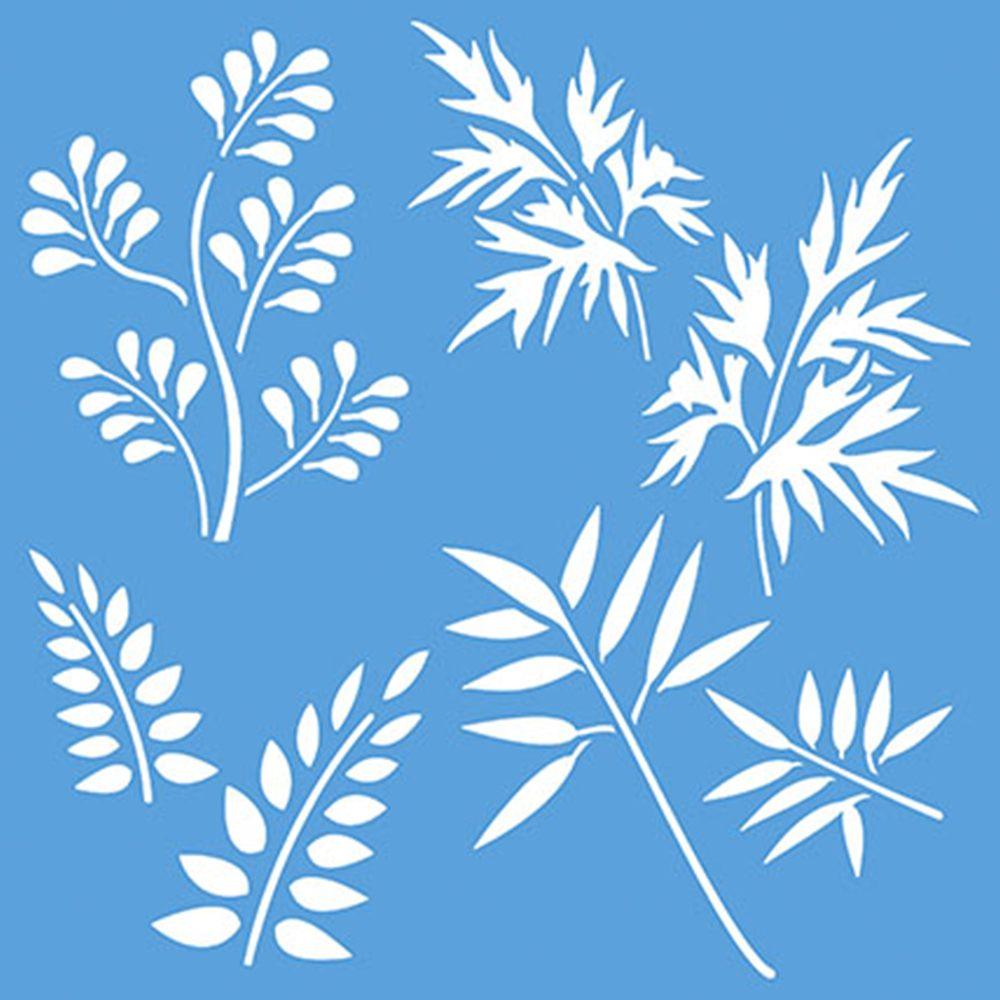 Stencil Litoarte 20x20 STXX-044 Folhas - Palácio da Arte