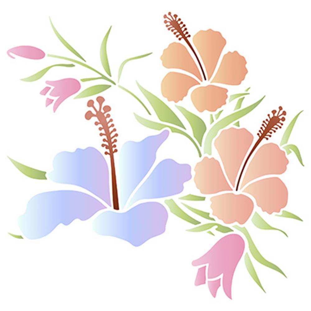 Stencil Litoarte 20x20 STXX-067 Arranjo Tropical - Palácio da Arte