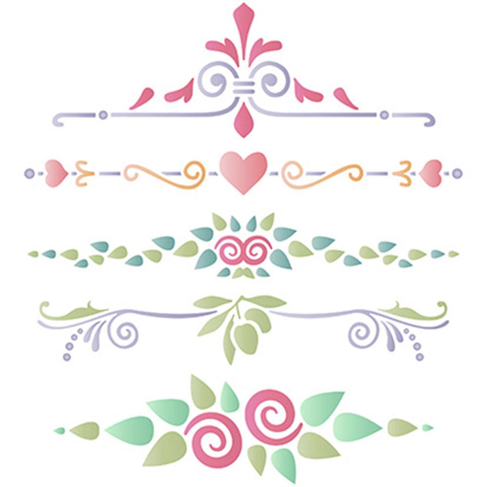 Stencil Litoarte 20x20 STXX-079 Arabescos Horizontais - Palácio da Arte