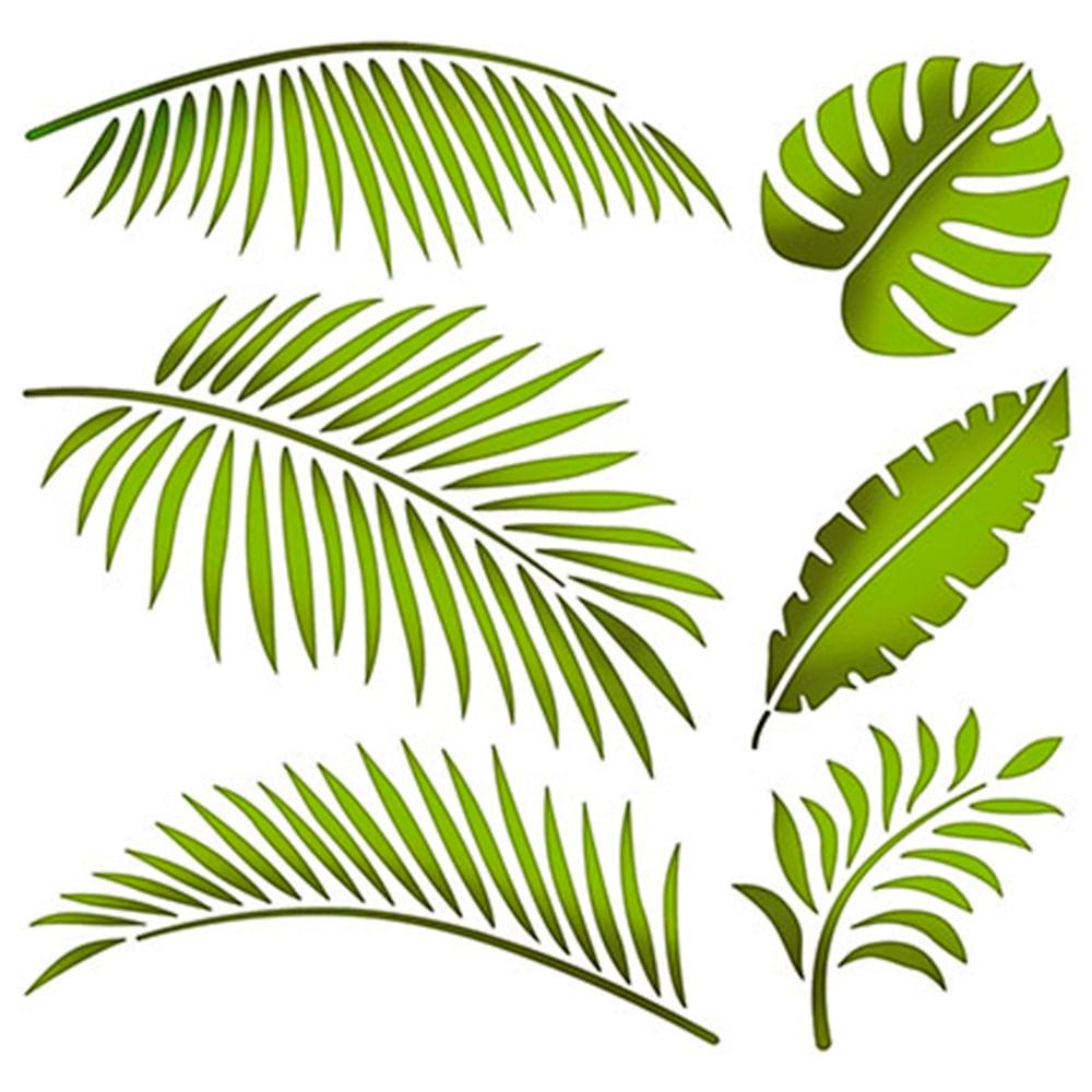 Stencil Litoarte 20x20 STXX-133 Folhas Tropicais - Palácio da Arte