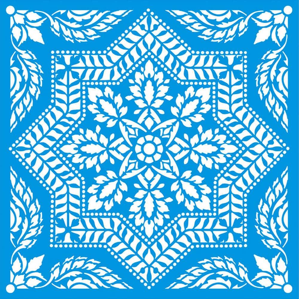 Stencil Litoarte 20x20 STXX-152 Azulejo de Arabescos - Palácio da Arte