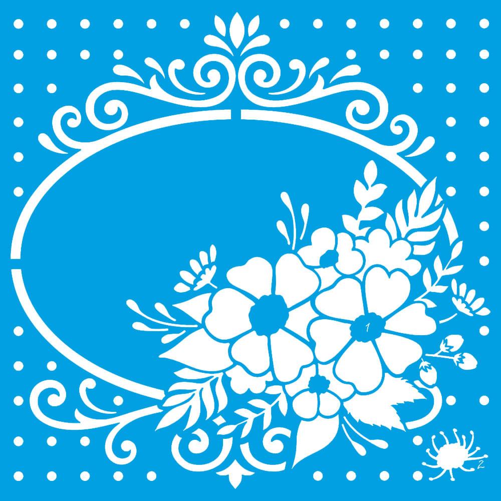 Stencil Litoarte 20x20 STXX-159 Moldura Flores - Palácio da Arte