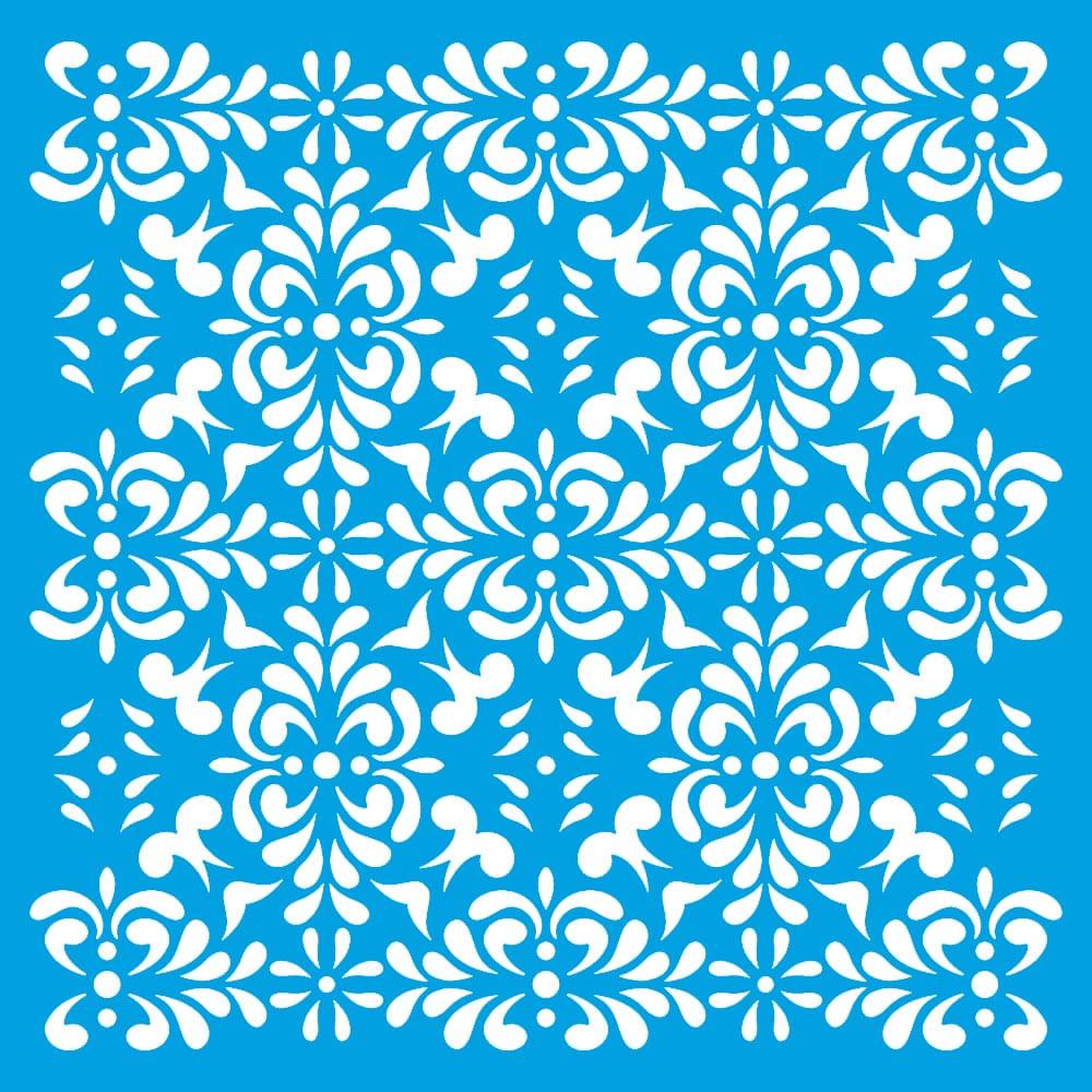 Stencil Litoarte 20x20 STXX-161 Estampa de Ornamentos e Arabescos - Palácio da Arte