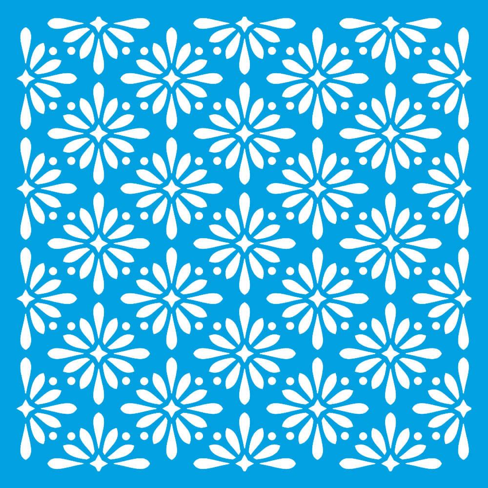 Stencil Litoarte 20x20 STXX-162 Estampa de Ornamentos Florais - Palácio da Arte