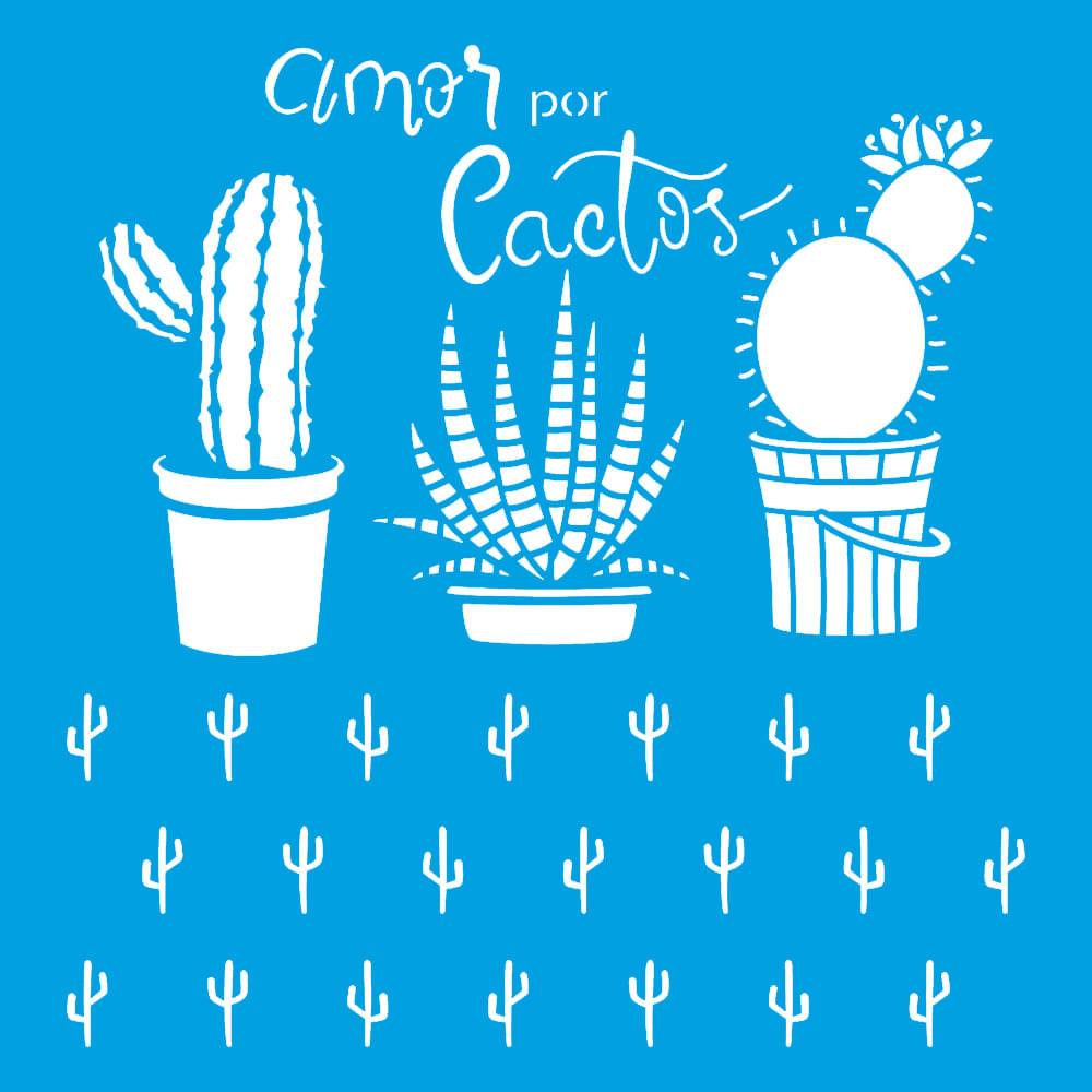 Stencil Litoarte 20x20 STXX-163 Cactos - Palácio da Arte