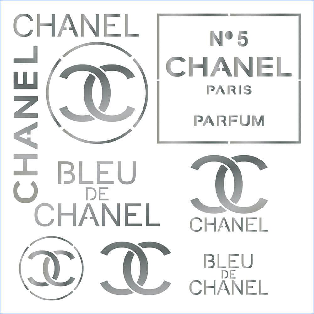 Stencil Litoarte 20x20 STXX-177 Marcas Grifes Chanel - Palácio da Arte