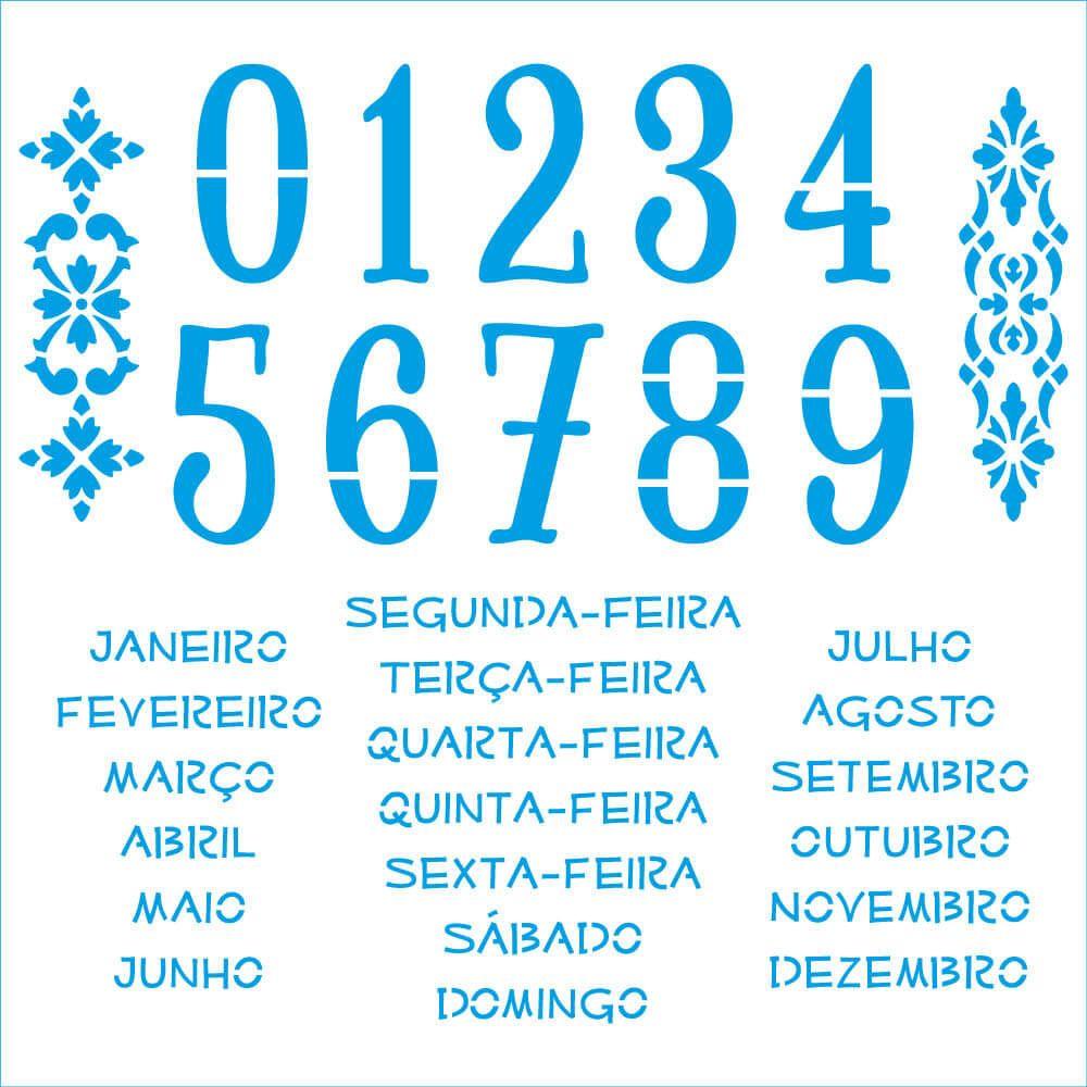 Stencil Litoarte 20x20 STXX-247 Calendário Permanente - Palácio da Arte