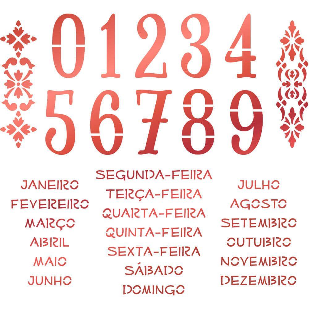 Stencil Litoarte 20x20 STXX-247 Calendário Permanente - Palácio da Arte