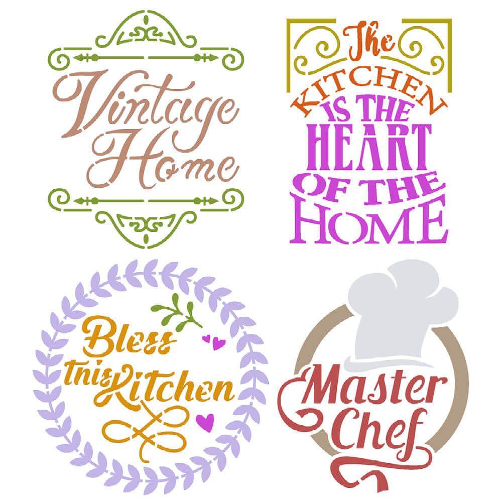 Stencil Litoarte 20x20 STXX-249 Cozinha Selos - Palácio da Arte