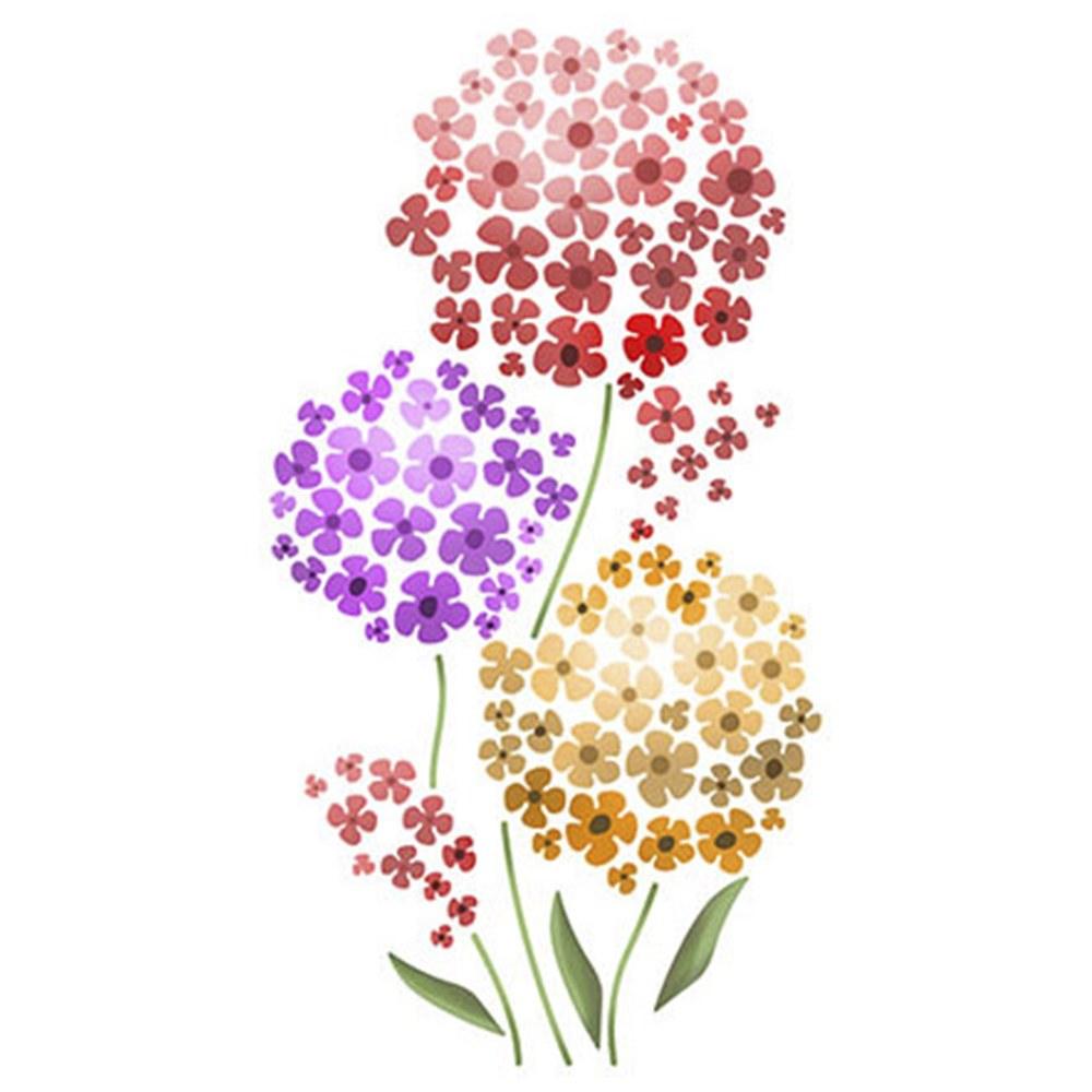 Stencil Litoarte 25x20 STR-005 Flores Hortênsias - Palácio da Arte