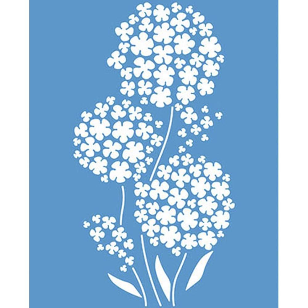 Stencil Litoarte 25x20 STR-005 Flores Hortênsias - Palácio da Arte