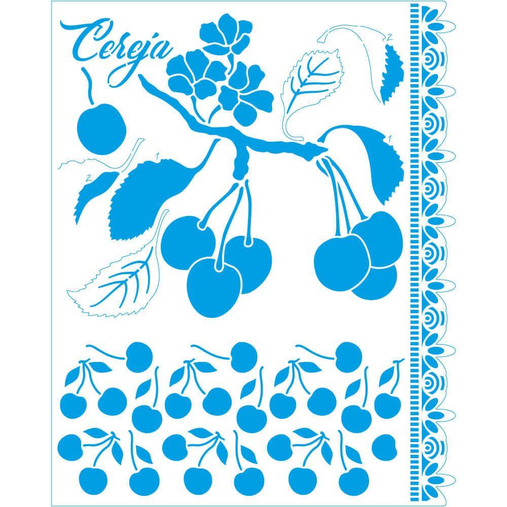 Stencil Litoarte 25x20 STR-239 Cozinha Cereja - Palácio da Arte