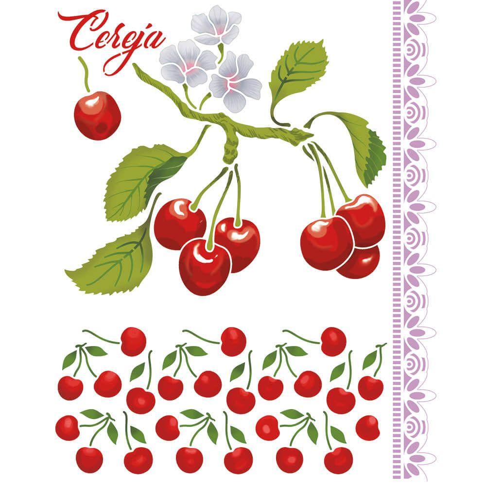 Stencil Litoarte 25x20 STR-239 Cozinha Cereja - Palácio da Arte