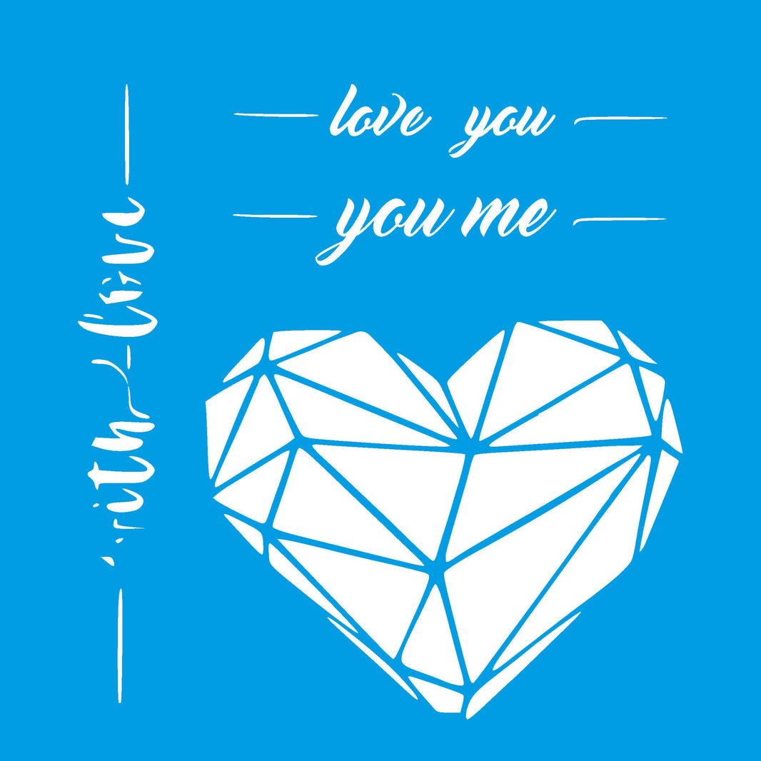 Stencil Litocart 20x20 LSQ-285 Coração Love You - Palácio da Arte