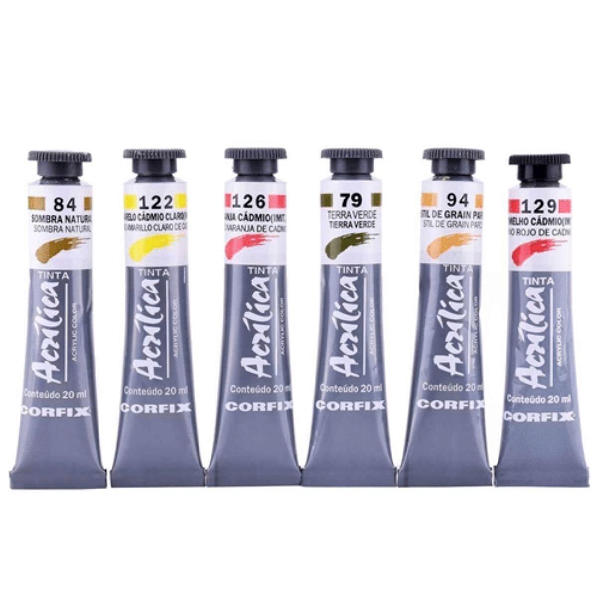 Tinta Acrílica para Telas Corfix 20ml - Palácio da Arte