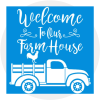 Stencil Farm House
